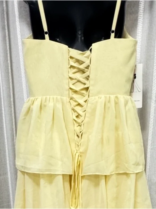 Sunshine Yellow Tiered Ruffle Corset Women’s Formal Dress Size S/M NWT - Picture 6 of 10